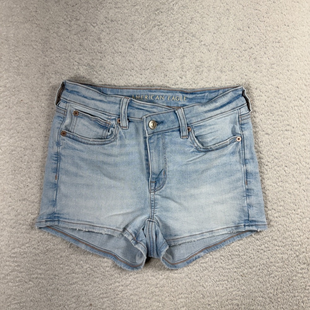 American Eagle High-Rise Shortie 2 (W26) Symmetrical Button Fly Shorts Diagonal